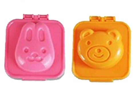 Lipfer 2pcs Gekochte Eierform Süßes Cartoon 3D Eierform Bento Maker Cutter Dekoration Ei Werkzeug Küche Accessoires Für Küche