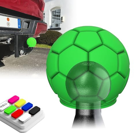 R-Satz Shop Anhängerkupplung Kappe Fußball Abdeckung Lustig - Auswahl aus 7 Farben - AHK Kugelschutz Schutzkappe (Grün)