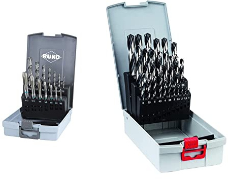 Ruko 245048RO Coffret de 14 tarauds HSS DIN 371/376 & Bosch Professional Ensemble de 25 forets hélicoÏdaux HSS PointTeQ (pour métal, ProBox, accessoires pour perceuses-visseuses)