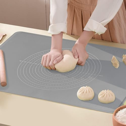 Silikon Groß Backunterlagen Rutschfeste Antihafte Teigunterlage Backmatte Mit Hohem Rand, für die Herstellung von Keksen, Macarons, Arbeitsplatte, Platzdeckchen (70 x 50cm)