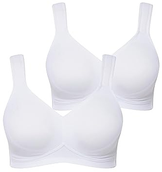 Ulla Popken, kvinnor, stora storlekar, mikrofiber-BH, 2-pack Cup C-D, Snövit, 120E