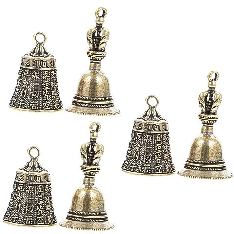 Abaodam 6stücke Kleine Vintage Messingglocke Für Schlüsselbund Rucksack Oder Handy Chinesischer Stil Charmantes Dekorationszubehör Für Kultur Und Kunstliebhaber