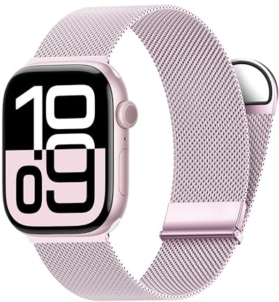 Higgs Correas Compatible con Correa Apple Watch 40mm 41mm 38mm 44mm 42mm 45mm 46mm Ultra 3/2/1 49mm Mujer Hombre, Pulsera Doble Magnética para Series 11 10 9 8 7 SE 6 5 4 3 2 1,Metalica Milanesa