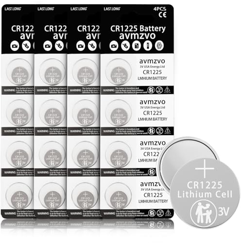 avmzvo Pilas de botón CR1225 de Litio de 3 V CR 1225, 16 Unidades