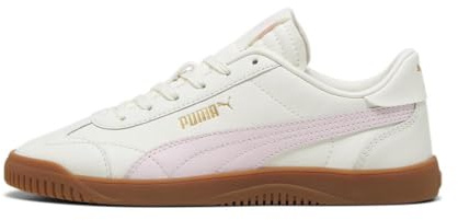 Puma Womens Club 5v5 Sneaker, Warm White-Whisp of Pink-Puma Womens Gold, 9