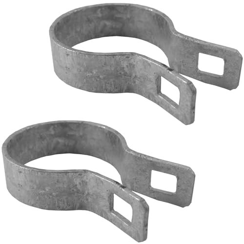 1-3/8 Brace Band for Chain Link Fence - Use for 1-3/8 Outside Diameter Post/Pipe - Galvanized Chain Link Brace Band (2 Pack)