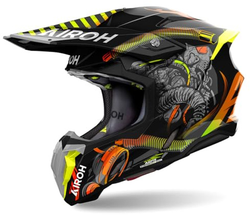 Airoh Twist 3 Toxic Motocross hjälm, schwarz/neon-gelb, M (57/58)