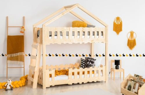 RC ROOM COLOREE for kids Etagenbett aus Holz – 2-Sitzer/Hochbett für Kinder, Modell ZB, 80 x 180 cm, mit Lattenrost