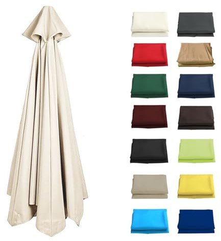 GZDXBF Telo di Ricambio per Ombrellone A 6/8 Costole, Tettoia di Ricambio per Ombrello 2m/2.7m/3.0m Copertura di Ricambio per Ombrellone da Giardino (Color : off-White, Size : 8 ribs-3m(9.8ft))