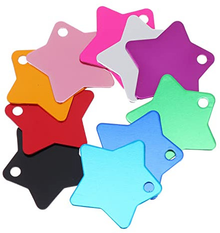 BESPORTBLE Haustier Id Tags Anhänger 10 Stück Fünfzackiger Stern Edelstahl Adressanhänger Anti Verlust Hängemarke Für Hunde Und Katzen