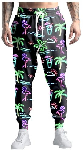 Generisch Herren Jogginghose Langes 80er-Jahre-Kostüme für Herren, Jogginghose, Freizeithose, Laufhose mit Kordelzug, 90er-Jahre-Outfit für Herren Herren Freizeithose Baumwolle (N, M)