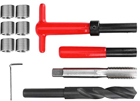Ausla Kit de Réparation de Filetage M16x2, 11 Pièces en Acier Inoxydable, Foret Torsadé et Outil d'Insertion Inclus