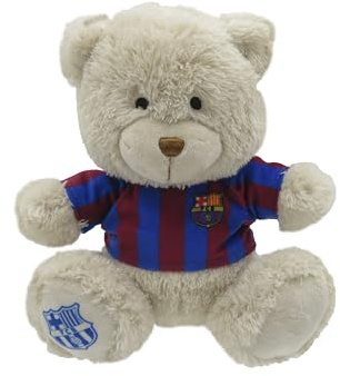 CYPBRANDS FC Barcelona, Osito de Peluche, Peluche, 20 cm, Juguetes, Oso con Camiseta, Fútbol, Color Beige, Producto Oficial
