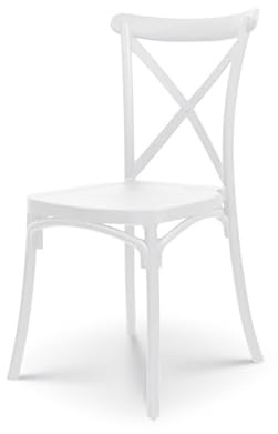 Kosmi Weißer Stuhl im Stil Bistrot, aus Polypropylen-Harz