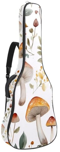 Gepolsterte Gitarrentasche für Akustikgitarre mit violetten Schmetterlingen auf weißem Hintergrund, für E-Gitarre, Bass, Konzertgitarre, Aquarellfarben, Mehrfarbig 02, 42.9x16.9x4.7 in, Lässiger