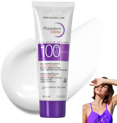 Sunscreen SPF 100+, Sun Cream SPF 100 PA+++, Very High Protection Suncream Factor 100, Very Water + Sweat Resistant, Refreshing, Ultra Light UV Protetion Face Sunscreen Non Greasy & Non Sticky (80ml）
