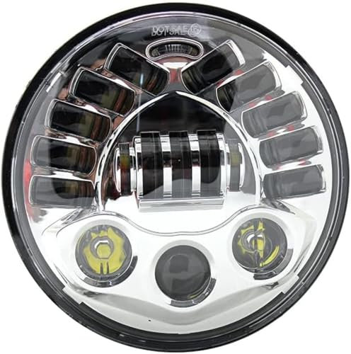 faro moto Faro anteriore a LED rotondo adattivo da 7 pollici per moto, abbagliante e anabbagliante, per Harley, per BMW R NineT R9T, impermeabile, a LED.