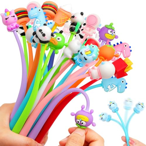 ESSALOO 30 Stück Shake Kindergeburtstag Mitgebsel Set, Lustige Gelschreiber mit Cartoon-Muster für Schule, Gastgeschenke Kindergeburtstag & Give Aways, Mitgebsel Kindergeburtstag 5 6 7 8 9 10 Jahre