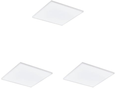 EGLO connect.z Smart-Home LED Panel Turcona-Z, Deckenlampe L x B 45 cm, ZigBee, App und Sprachsteuerung Alexa, Lichtfarbe einstellbar (warmweiß-kaltweiß), RGB, dimmbar (Packung mit 3)