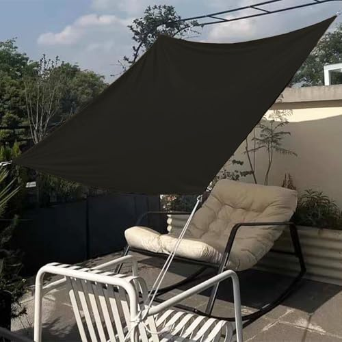 Vela Ombreggiante Rettangolare 6x4 3x4 3x2, con Kit di Fissaggio, Vela Ombreggiante Impermeabile, Antistrappo, Panno Ombreggiante per Esterni, con 4 Corde, Ombreggiante con Occhielli(Black,6x6m)