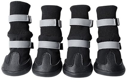 BESPORTBLE wasserdichte Hundeschuhe S Schwarz mit Rutschfester Sohle Verstellbarem Schutz vor Schnee und Nässe für und Outdoor Sportarten
