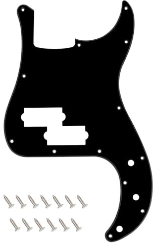 Banworks Precision Bass Pickguard 1-lagig 13-Loch P Bass PB Kratzplatte | P Bass Pickguard für USA/Mexikanische Modern Style Fender Precision Bass JT/HB-10 Schwarz