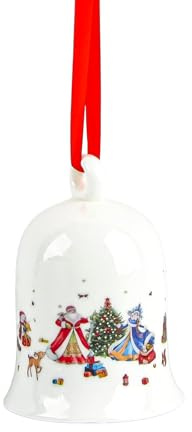 badaren Campana de Navidad Porcelana 2025, Campana de Navidad, Decoración Navideña Colección Series, Decoración para Árbol Ø 7 cm (E)