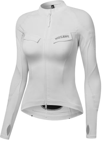 WOSAWE Veste de Moto pour Femme Slim Fit Chemise de Moto avec Blouson Protecteur CE, Doublure Polaire Équipement de Protection (Blanc, M)