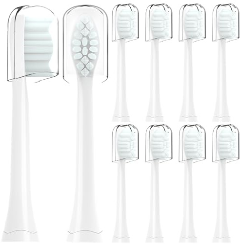 10 Pack Compatible avec My Variations la brosse à dents électrique Têtes de brosses de remplacement, pour My Variations la brosse à dents électrique Avec housse de protection (Blanc)