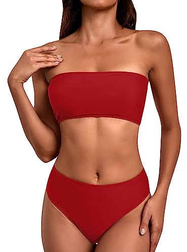 Costume da bagno 2 pezzi sexy bikini con allacciatura fascia triangolo e halter bretelle regolabili pancia piatta classico beachwear set per la spiaggia