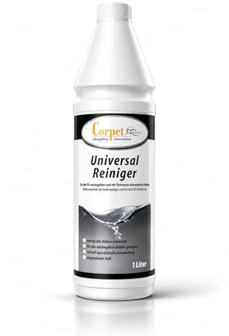 Corpet Universal-Reiniger 1L – Bodenreiniger für Vinyl, Laminat, Parkett, Linoleum & Kork – Für PU- & Thermocor®-versiegelte Böden – Schonende Bodenpflege