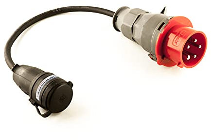 Adapterkabel 1 Phasig 230V 16A CEE 5 Polig auf Schuko Kupplung für Wallbox Ladestation Wallbox24