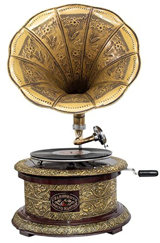 aubaho Nostalgie Grammophon rund Dekoration Trichter Grammofon Antik-Stil (m2)