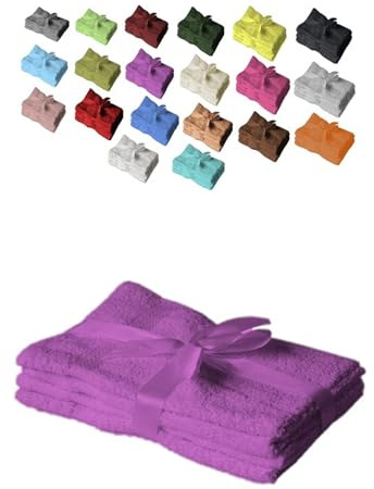 EXKLUSIV HEIMTEXTIL Gästehandtuch 4er Set 30 x 50 cm Lila