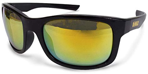 Radians DeWalt Supervisor - Gafas de seguridad con marco negro, lentes de espejo amarillo