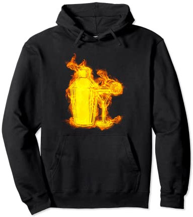 Feu Set Du Barman Shaker Flammes Bar Boisson Barman Sweat à Capuche