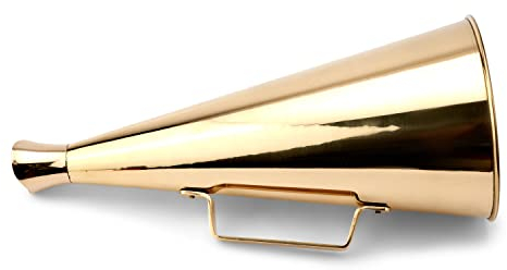 NKlaus Megaphone maritim Messing massiv gold 36cm lang Sprachrohr antik Stil Nebelhorn 11700