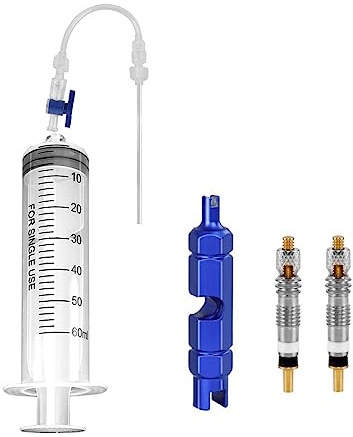 Spritze für Flüssigkeit, Tubeless MTB Spritze für Fahrräder, Pannenschutz, Extraktionswerkzeug Presta-Ventil zur Reparatur (4 Stück)