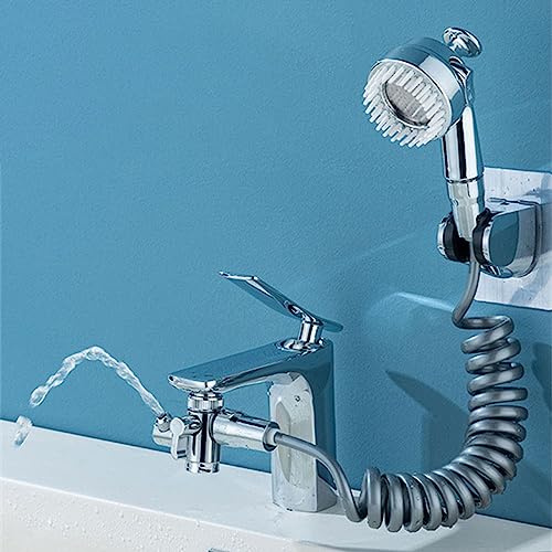 Set di spruzzatori per rubinetto del lavandino del bagno, estensione esterna della doccia, per lavaggio dei capelli del lavandino del bagno e doccia per animali domestici