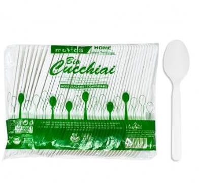 SOLEPLASTIC Posate Da Viaggio Cucchiai In CPLA 100% Compostabili 16 Cm (50)