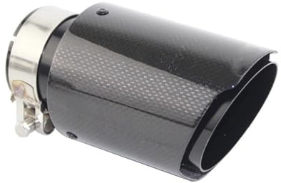 Carbon Endrohr Auspuffblende 100mm rund schwarz Edelstahl für 50mm Anschluss