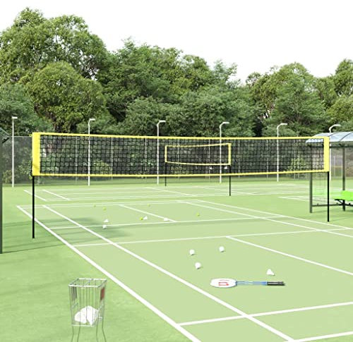 Outdoor-Badmintonnetz, Gelb und Schwarz, 600 x 155 cm, PE-Gewebe, Sportartikel