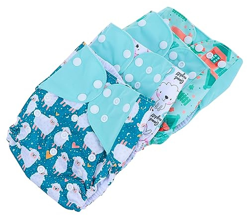 Abaodam 4 Stück Babywindel Stoffhose Unisex Verstellbar Atmungsaktiv Waschbar Mit Elastischem Bund Und Beinabschluss Für Säuglinge Und Kleinkinder