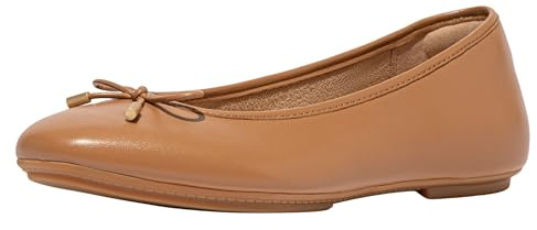 Fitflop Delicato Bow - Zapatos Planos de Ballet de Piel metálica Suave para Mujer, marrón, 5 UK Narrow