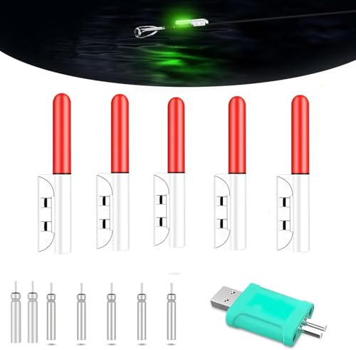 5Stk LED Nachtlicht Knicklicht Angeln | Bissanzeiger Angeln | Led Posen Angeln Mit Bissanzeiger Schnalle | Led Posen Für Nachtangeln, Abendangeln, Morgenangeln, Draußen Und Camping