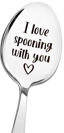 Boyfriend Girlfriend Christmas Birthday Gifts for Women Men Anniversary Wedding Gifts for Husband Wife Couple Spoon Gifts for Fiancee Fiance Engagement Gifts for Him Her I Love Spooning With You Spoon