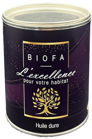 Biofa - Huile dure 1L - Protection des bois en intérieur (meubles, sols, boiseries, ...) - Résiste très bien dans le temps