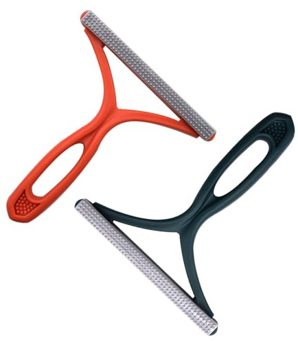 Kasoud Pet Hair Remover, 2PCS Carpet Brush for Pet Hair, Dog HairRemover for Carpet, HairRemover Brush for Furniture, Carpet HairRemover for Car, Sofa, Pet Bed, Clothing, Blanket (Green Orange)