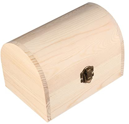 Holibanna Scatola di Legno con Coperchio Curvo per Diy, Grande Capacità, Materiale Legno Massello Beige, per Casa e Pittura Fai-da-te
