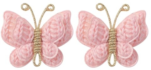 Haarspangen mit Schleifen für Mädchen, 2 Stück Krokodil-Haarklammern, Rutschfester Haarschmuck für Party, Hochzeit (Pale Pink)